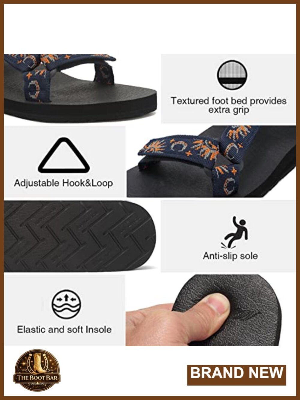 Women's Sport Sandals with Arch Support Yoga Mat Insole Lightweight Water Shoes - Picture 4 of 6